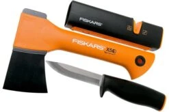 Fiskars X5 Fireplace Set With Axe, Knife And Sharpener