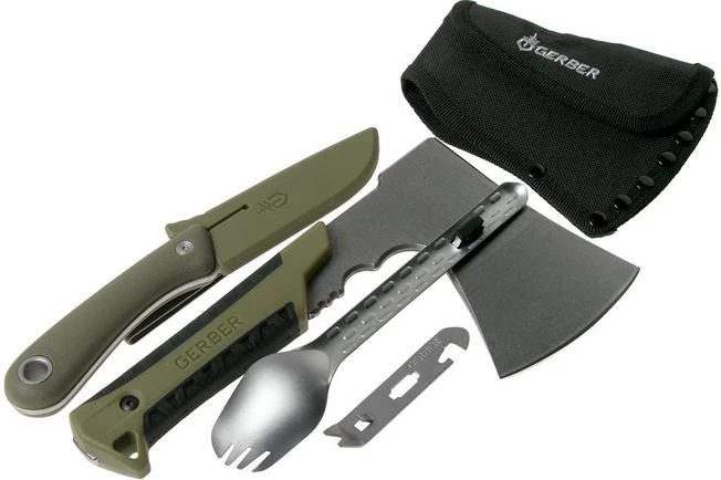 Gerber Pack Hatchet, Spine Fixed Knife & Devour Spork Box EFS 5 Gerber Pack Hatchet, Spine Fixed Knife & Devour Spork Box EFS - Image 3